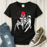 Crab Santa Hat Christmas Pajama XMas Holiday Animal Women's T-Shirt thumb 3