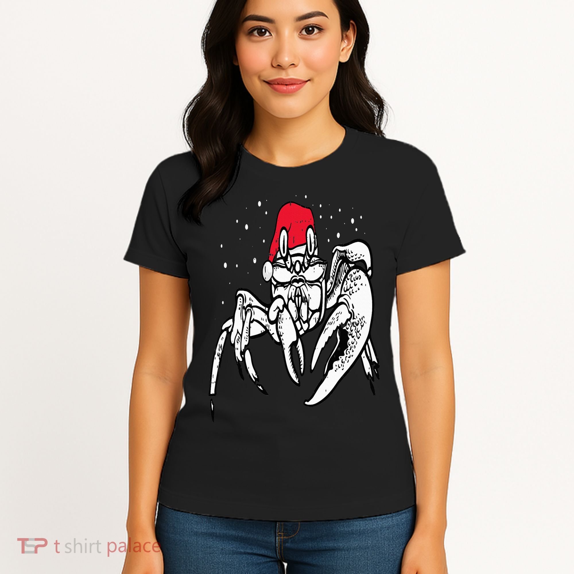 Crab Santa Hat Christmas Pajama XMas Holiday Animal Women's T-Shirt