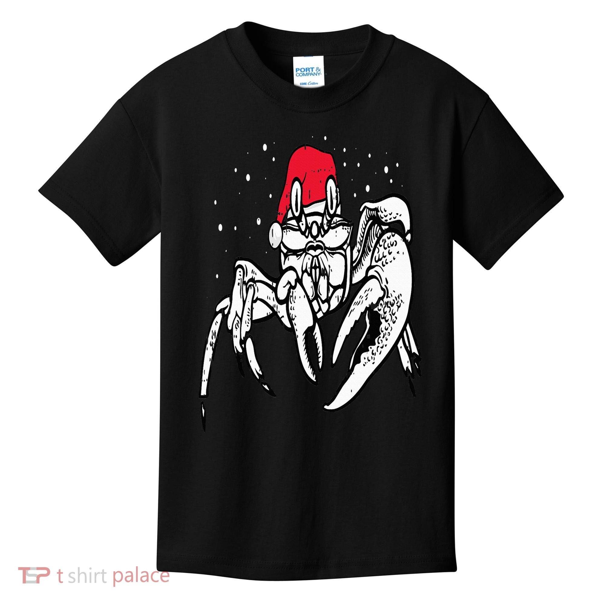 Crab Santa Hat Christmas Pajama XMas Holiday Animal Kids T-Shirt