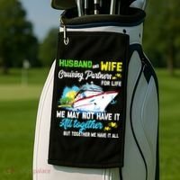 Cruise Ship Husband And Wife Cruising Partners For Life Gift Golf Towel thumb 2