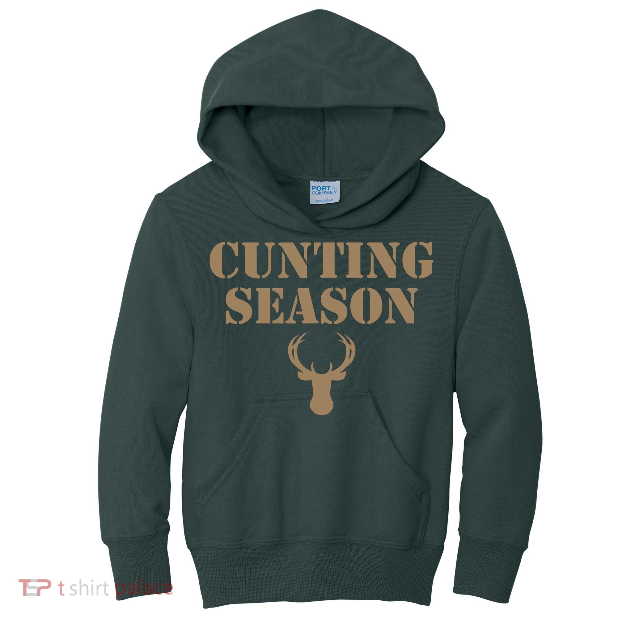 Cunting Season Hunting Season Deer Hunting Kids Hoodie
