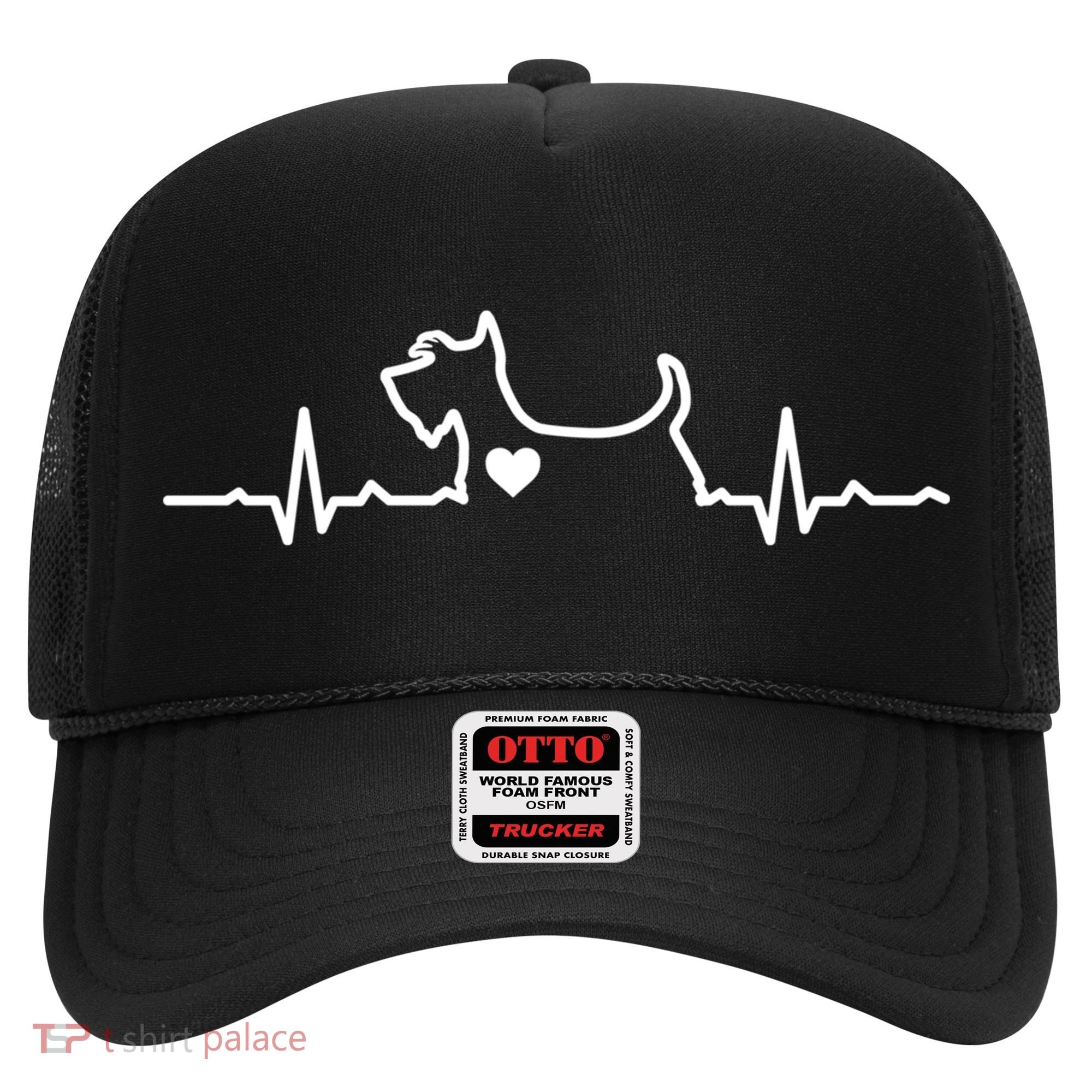 Cute Scottie Heart Heartbeat Scottish Terrier Gift Dog Lover Gift Hat