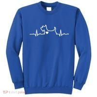 Cute Scottie Heart Heartbeat Scottish Terrier Gift Dog Lover Gift Sweatshirt thumb 0