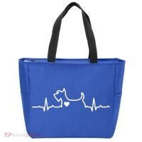 Cute Scottie Heart Heartbeat Scottish Terrier Gift Dog Lover Gift Tote Bag thumb 0