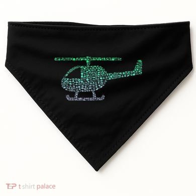 Chopper Silhouette Helicopter Pilot Helicopter USA-Made Doggie Bandana