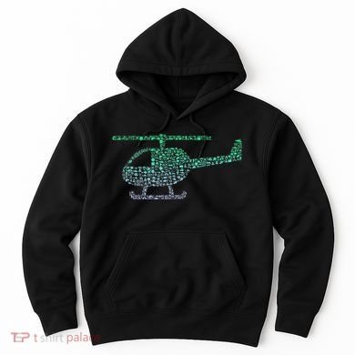 Chopper Silhouette Helicopter Pilot Helicopter Hoodie