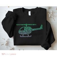 Chopper Silhouette Helicopter Pilot Helicopter Sweatshirt thumb 2