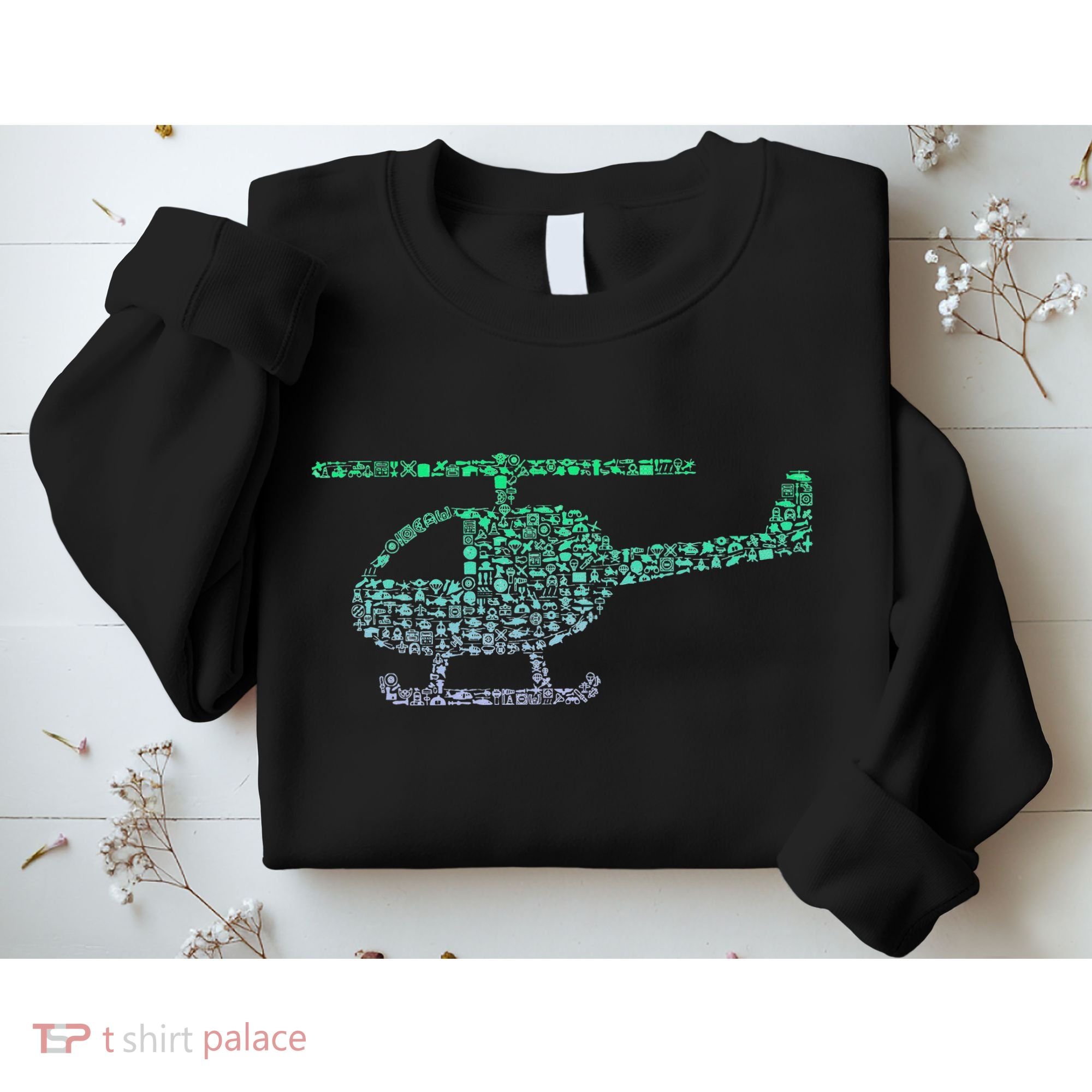 Chopper Silhouette Helicopter Pilot Helicopter Sweatshirt