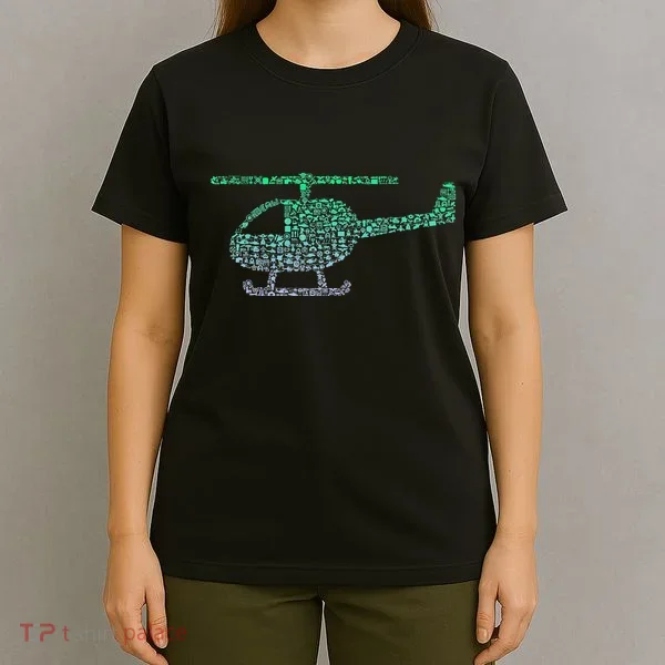 Chopper Silhouette Helicopter Pilot Helicopter T-Shirt