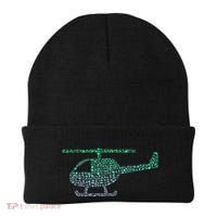 Chopper Silhouette Helicopter Pilot Helicopter Beanie thumb 0