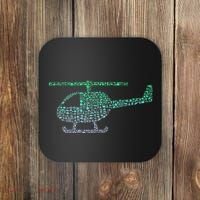 Chopper Silhouette Helicopter Pilot Helicopter Coaster thumb 0