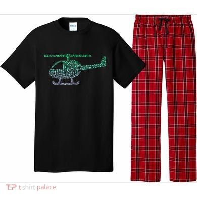 Chopper Silhouette Helicopter Pilot Helicopter Pajama Set