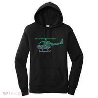 Chopper Silhouette Helicopter Pilot Helicopter Women's Hoodie thumb 0