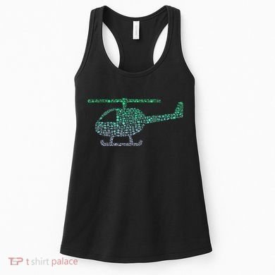 Chopper Silhouette Helicopter Pilot Helicopter Women's Tank Top