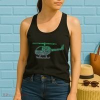 Chopper Silhouette Helicopter Pilot Helicopter Women's Tank Top thumb 2