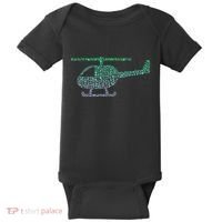 Chopper Silhouette Helicopter Pilot Helicopter Baby Bodysuit thumb 0