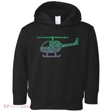 Chopper Silhouette Helicopter Pilot Helicopter Toddler Hoodie
