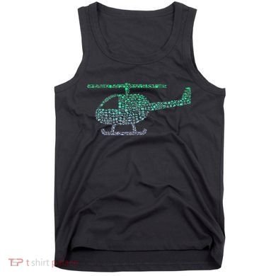 Chopper Silhouette Helicopter Pilot Helicopter Tank Top