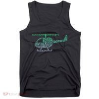 Chopper Silhouette Helicopter Pilot Helicopter Tank Top thumb 0