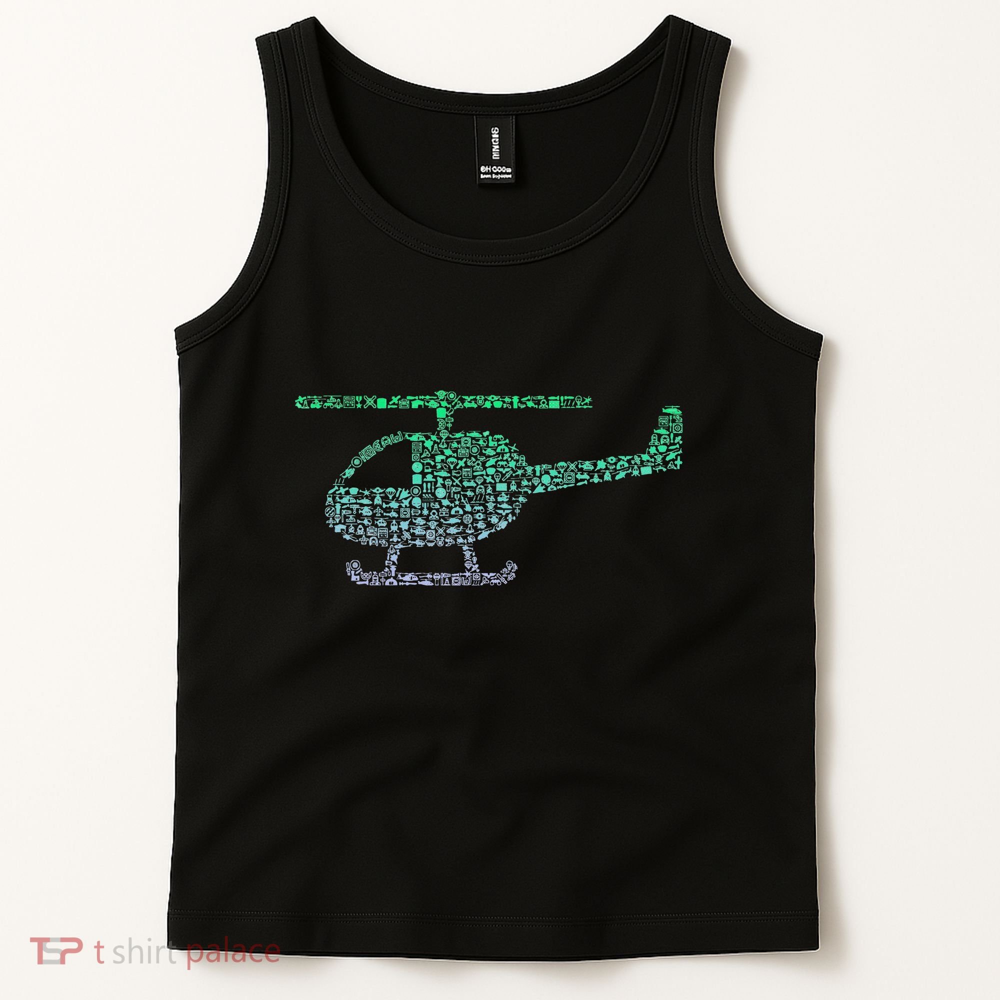 Chopper Silhouette Helicopter Pilot Helicopter Tank Top