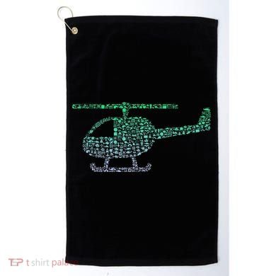 Chopper Silhouette Helicopter Pilot Helicopter Golf Towel