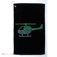 Chopper Silhouette Helicopter Pilot Helicopter Golf Towel thumb 0