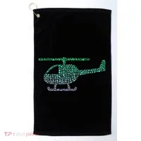 Chopper Silhouette Helicopter Pilot Helicopter Golf Towel thumb 0