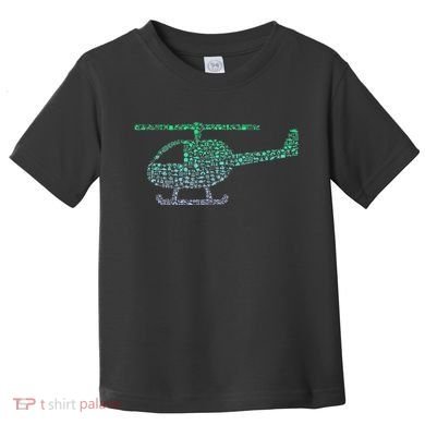 Chopper Silhouette Helicopter Pilot Helicopter Toddler T-Shirt