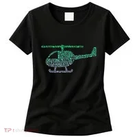 Chopper Silhouette Helicopter Pilot Helicopter Women's T-Shirt thumb 0