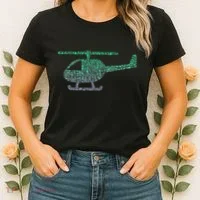Chopper Silhouette Helicopter Pilot Helicopter Women's T-Shirt thumb 2