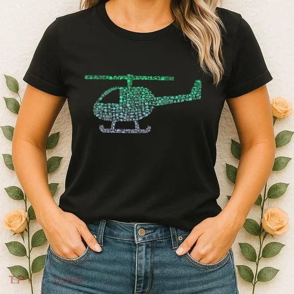 Chopper Silhouette Helicopter Pilot Helicopter Women's T-Shirt
