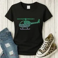 Chopper Silhouette Helicopter Pilot Helicopter Women's T-Shirt thumb 3