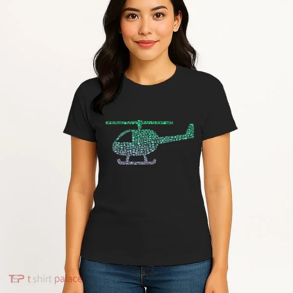 Chopper Silhouette Helicopter Pilot Helicopter Women's T-Shirt