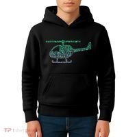 Chopper Silhouette Helicopter Pilot Helicopter Kids Hoodie thumb 4