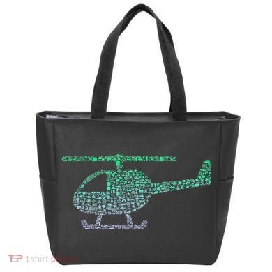 Chopper Silhouette Helicopter Pilot Helicopter Tote Bag