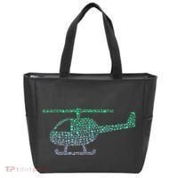 Chopper Silhouette Helicopter Pilot Helicopter Tote Bag thumb 0