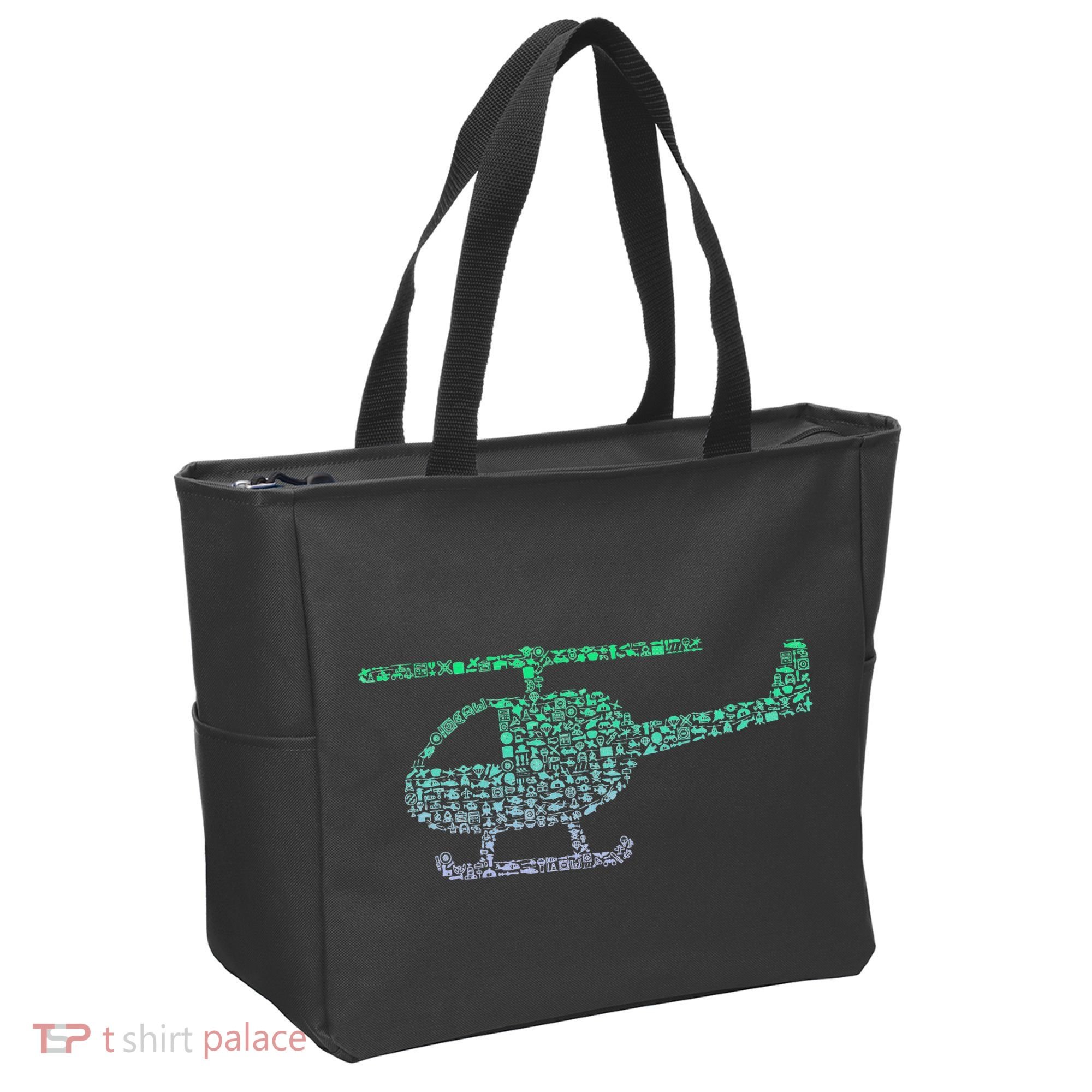 Chopper Silhouette Helicopter Pilot Helicopter Tote Bag