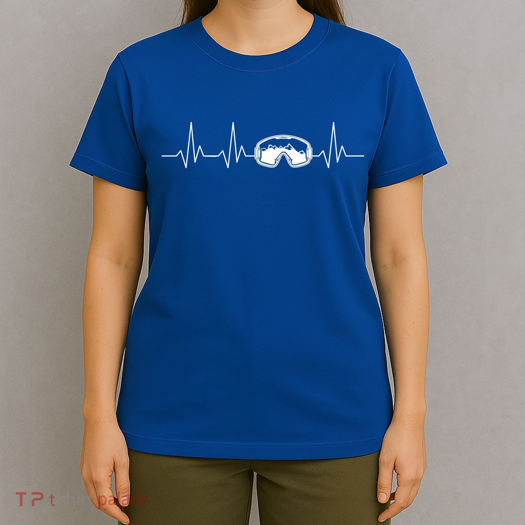 Colorado Ski Heartbeat Skiing Goggles Snow Mountain Winter Cute Gift T-Shirt