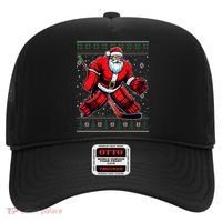 Christmas Santa Hockey Goalie Ugly Christmas Sweater  Hat thumb 0