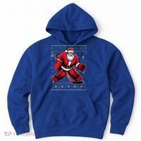 Christmas Santa Hockey Goalie Ugly Christmas Sweater  Hoodie thumb 0