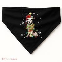 Cute Siberian Husky Dog Santa Christmas Tree Lights Xmas Gift USA-Made Doggie Bandana thumb 0