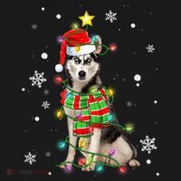 Cute Siberian Husky Dog Santa Christmas Tree Lights Xmas Gift Bucket Hat thumb 4