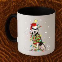 Cute Siberian Husky Dog Santa Christmas Tree Lights Xmas Gift Coffee Mug thumb 2