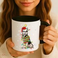 Cute Siberian Husky Dog Santa Christmas Tree Lights Xmas Gift Coffee Mug thumb 3