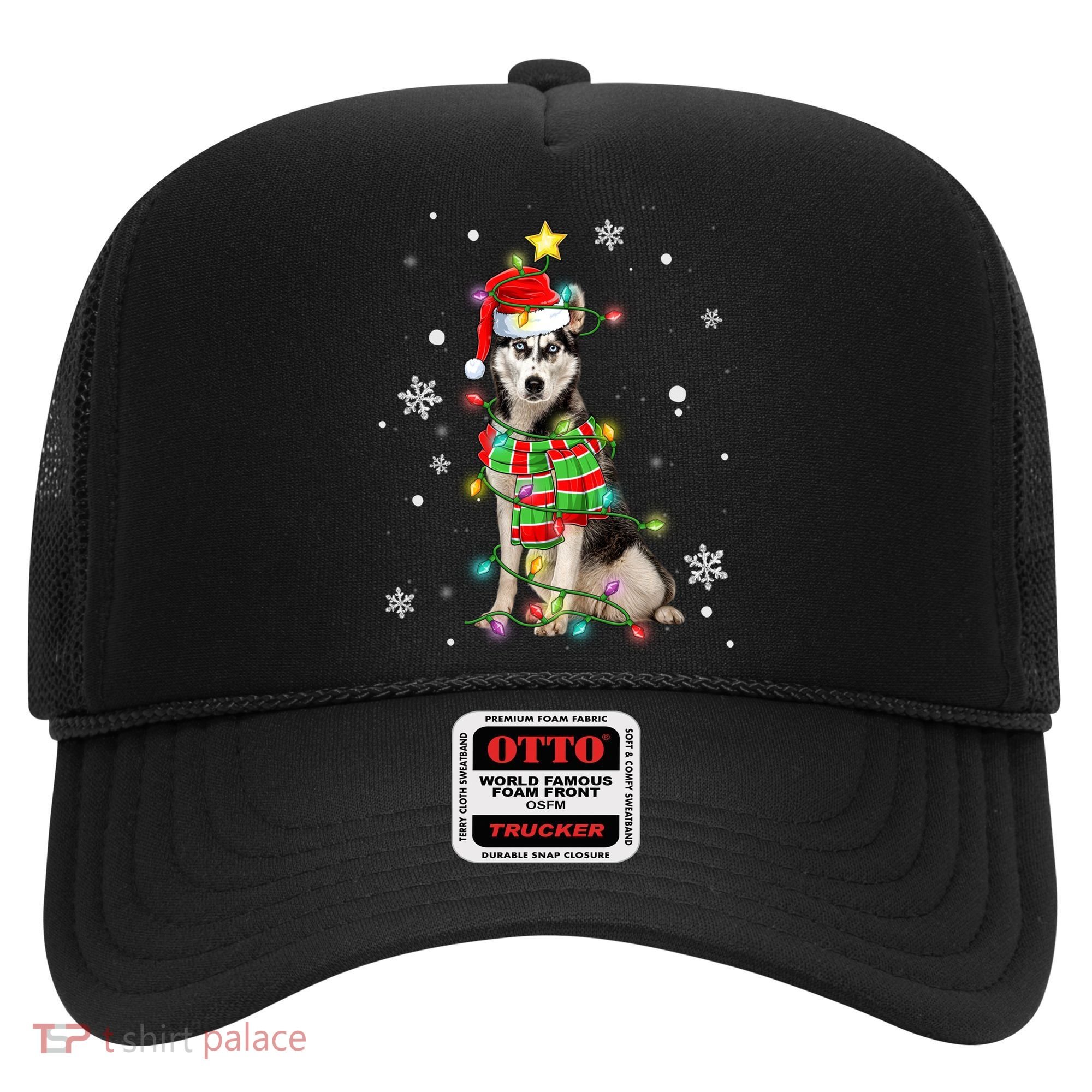Cute Siberian Husky Dog Santa Christmas Tree Lights Xmas Gift Hat