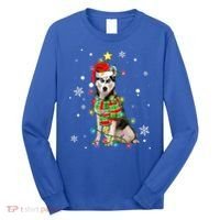 Cute Siberian Husky Dog Santa Christmas Tree Lights Xmas Gift Long Sleeve Shirt thumb 0