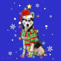 Cute Siberian Husky Dog Santa Christmas Tree Lights Xmas Gift Mousepad thumb 1