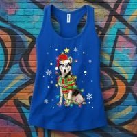 Cute Siberian Husky Dog Santa Christmas Tree Lights Xmas Gift Women's Tank Top thumb 3
