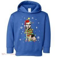 Cute Siberian Husky Dog Santa Christmas Tree Lights Xmas Gift Toddler Hoodie thumb 0