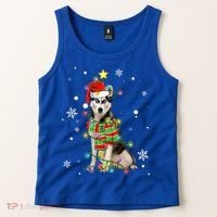 Cute Siberian Husky Dog Santa Christmas Tree Lights Xmas Gift Tank Top thumb 2